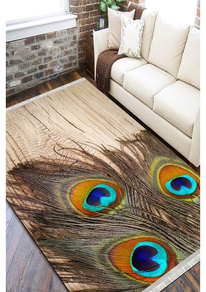 Desenli Halı Kaymaz Taban Halı Makinede Yıkanabilir Kilim Dot Tabanlı Halı 2035C