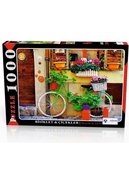 Bisiklet ve Çiçekler 1000 Parça Puzzle
