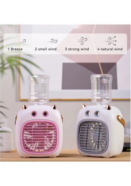 Masaustu Sarjlı Buharlı Fan Tılkı Ledlı FNX-6624