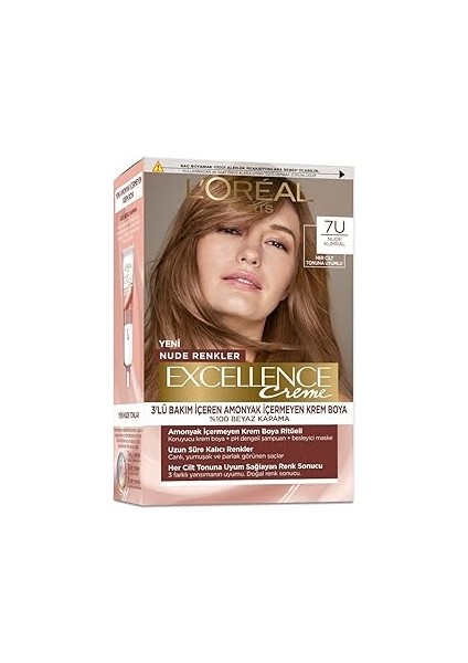 Paris Creme Nude Renkler Saç Boyası - 7u Nude Kumral