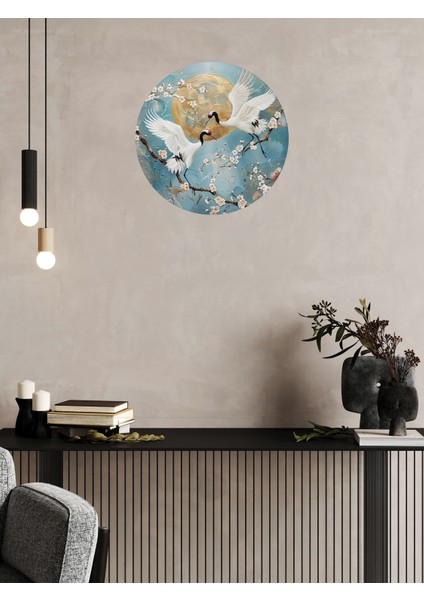 , Japon Tarzı, Turna Kuşu Figürlü ve Çiçek Desenli, Cam, Duvar Sticker, 50X50CM modelleri