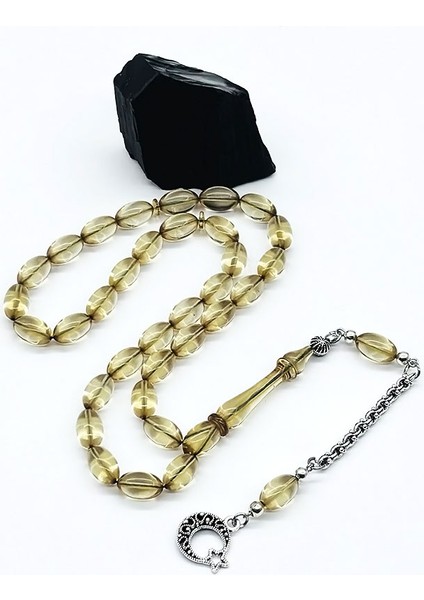 Şeffaf Model Sıkma Ateş Kehribar Tesbih