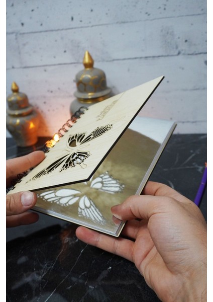 Kelebek Ahşap Plan Defteri - Tarihsiz Ajanda - Haftalık Planlayıcı - A5 - Süresiz Planlama Defteri modelleri