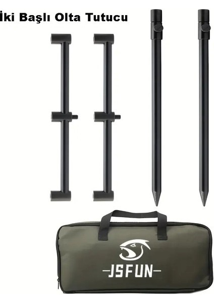 Olta Çubuğu Tutacağı 2 Rods Kit Ayak Çantalı Buzz Sticks Buzzbar Bankstick 20X30X50CM