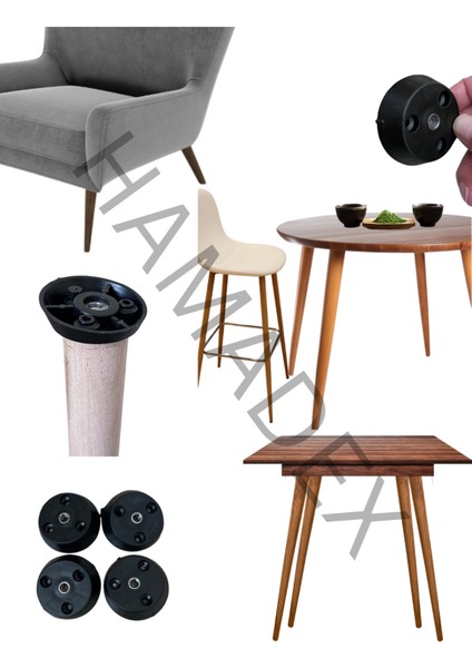 Hamadex Ahsap Masa , Sandalye, Sehpa 4 Lu Açılı Plastik Bağlantı Aparatı (M8 Vida Girişli ) fiyatları