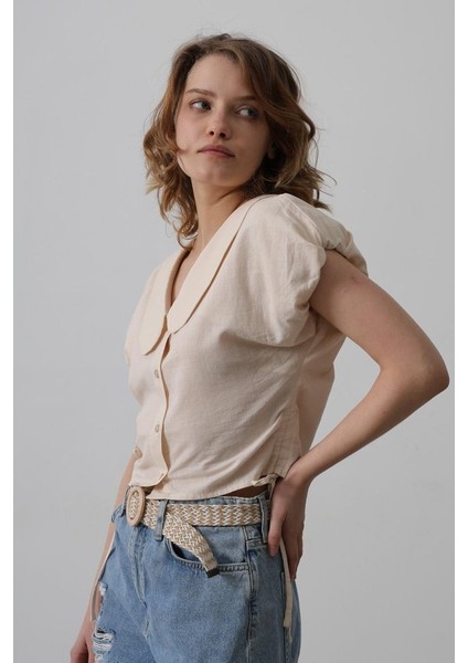 Bebe Yaka Yanları Bağlamalı Bluz - Taş fiyatları