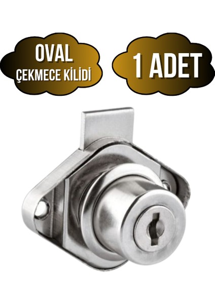 Oval Çekmece Kilidi Anahtarlı Dolap Mobilya Kilidi(Oval)