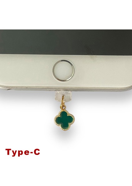Type-C Çelik Takı Figürlü Telefon Şarj Portu Toz Tıpası Toz Tıkacı Charm TCGL5021