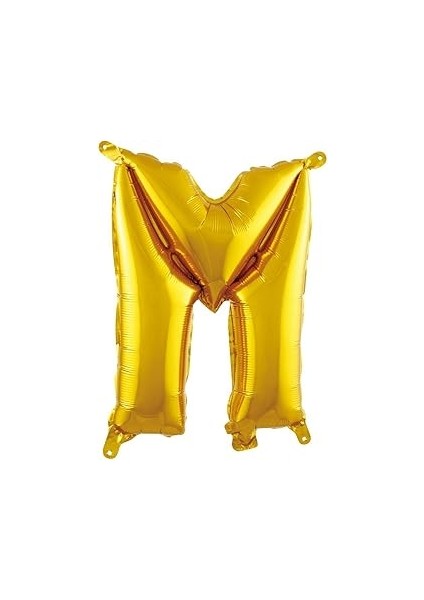 Parti̇ Vi̇tri̇i̇ M Harfi 16 Iç Gold Rek Folyo Balo 36 cm (Altı)
