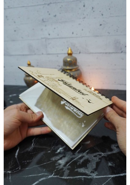 Istanbul Yazılı Ahşap Tarihsiz Plan Defteri - Süresiz Ajanda - Haftalık Planlayıcı - A5 modelleri