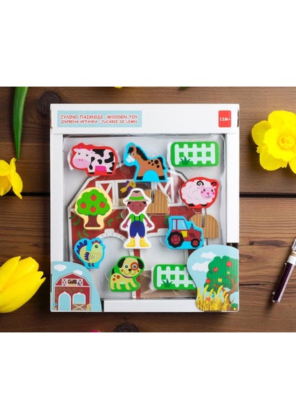 Ahşap Oyuncak Çiftlik Hayvanları Öğreniyorum Gelişim Oyuncak fiyatları