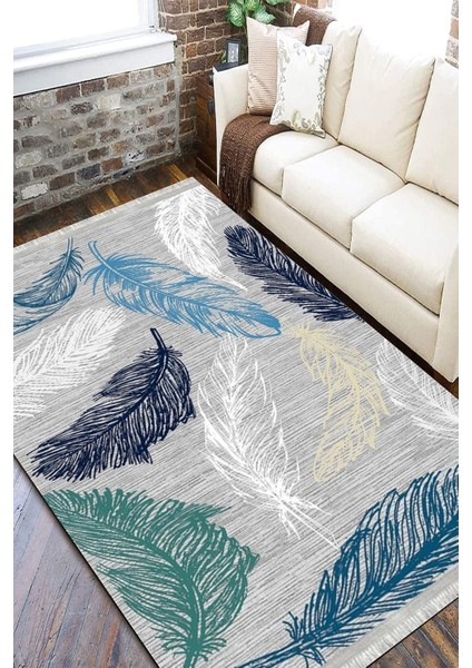 Tüy Desenli Halı Yıkanabilir Kilim Kaymaz Tabanlı Yolluk Dot Tabanlı Halı 2059A