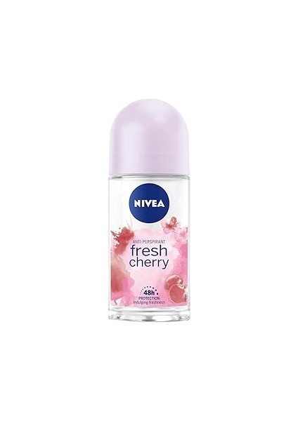 Kadın Roll On Deodorant Fresh Cherry, 48 Saat Anti-Perspirant Koruma, 50ML