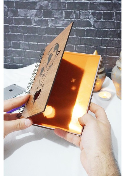 Balon Tasarım Ahşap Kapak Günlük Plan Defteri - Süresiz Ajanda - Tarihsiz Planlama Defteri - A5 fiyatları