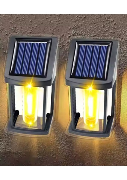 2'li Güneş Enerjili Akıllı Bahçe Lambası Seti - Otomatik Sensörlü, Su Geçirmez fırsatları