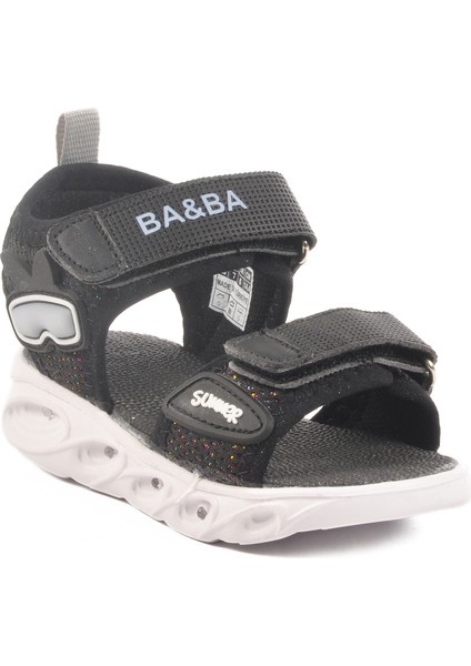 Siyah-Gri Çocuk Sandalet Ba & Ba 018127 B