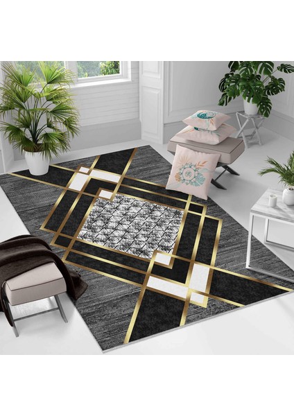 Kaymaz Taban Yıkanabilir Halı – Mutfak, Salon, Yatak Odası Için Modern Dijital Baskı Halı