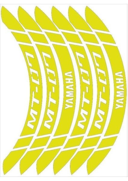 Florasan Sarı Geniş Yamaha Mt-07 Uyumlu 1 Set Jant Şeridi