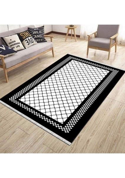 Puantiyeli Kilim Makinede Yıkanabilir Kaymaz Tabanlı Halı Yolluk Dot Tabanlı Salon Halısı 0099A