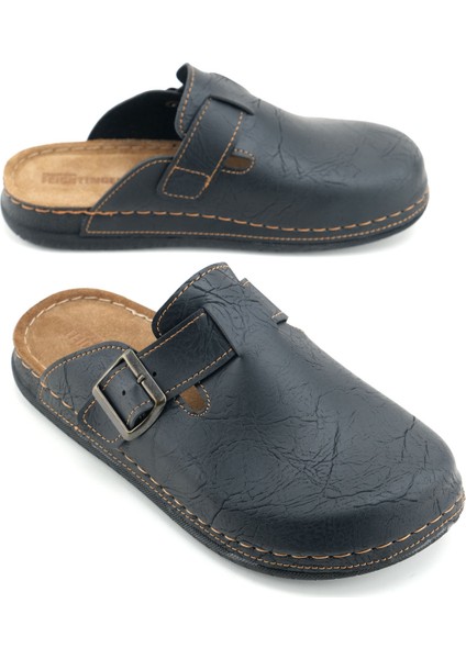 Erkek Iç Taban Hakiki Deri Tek Toka Ayarlanabilir Ev Bahçe Günlük Terlik