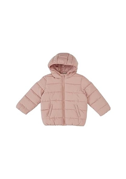 Kız Bebek Kapüşonlu Şişme Mont Bordo 9-12 Ay
