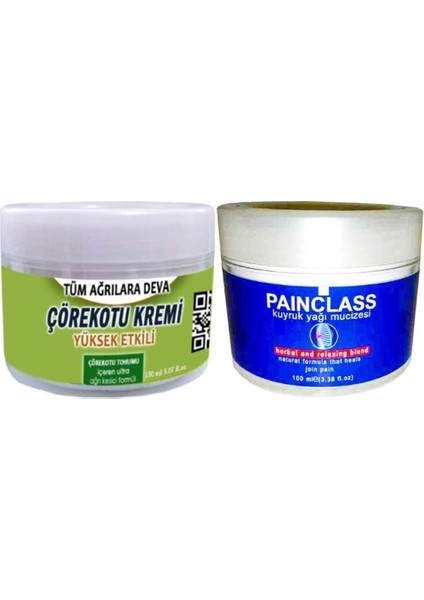 Çörek Otu Kremi Büyük Boy 150 ml Krem + Painclass 100 ml Kuyruk Yağı Kremi Masaj Seti