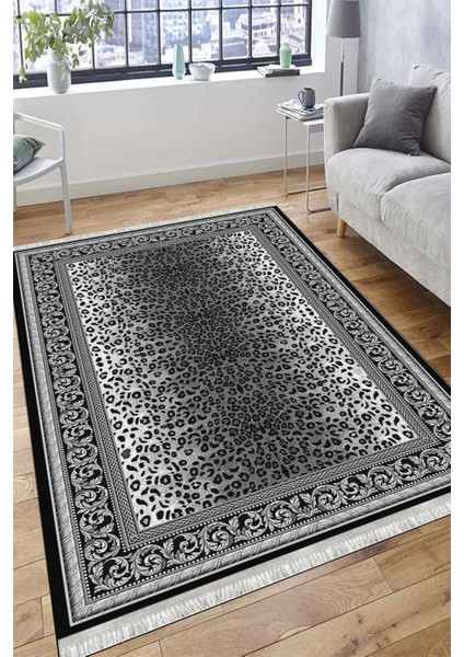 Gri Leopar Desenli Kilim Makinede Yıkanabilir Kaymaz Taban Kilim Dot Tabanlı Salon Halısı 0051B fırsatları