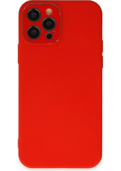 iPhone 12 Pro Max Kılıf Lansman Glass Kapak - Kırmızı