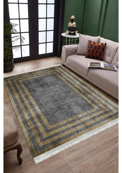 Overloklu Modern Halı Makinede Yıkanabilir Kaymaz Taban Kilim Dot Tabanlı Salon Halısı 0067D fiyatları