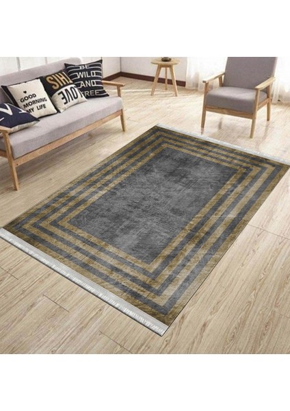 Overloklu Modern Halı Makinede Yıkanabilir Kaymaz Taban Kilim Dot Tabanlı Salon Halısı 0067D modelleri