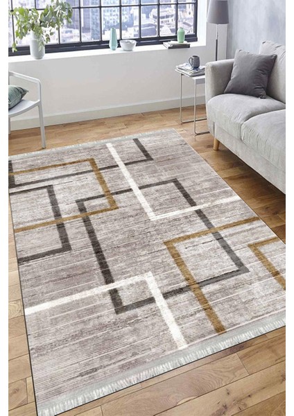 Modern Çizgili Kilim Makinede Yıkanabilir Kaymaz Taban Kilim Dot Tabanlı Salon Halısı 0047B fırsatları