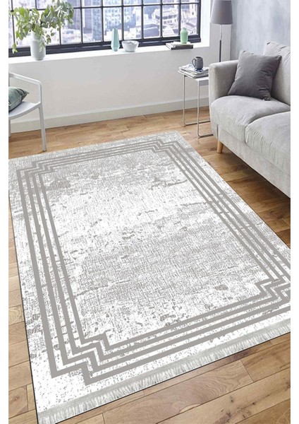 Kırık Beyaz Halı Makinede Yıkanabilir Kaymaz Taban Kilim Dot Tabanlı Salon Halısı 0084A fiyatları