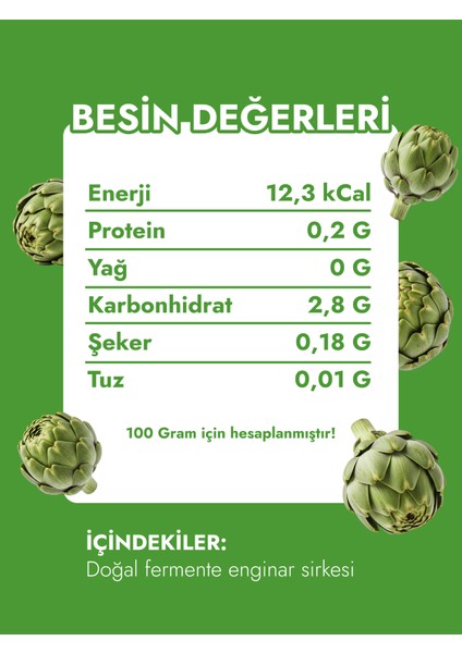 Doğal Fermente Katkısız ve Organik Enginar Sirkesi 500ML fiyatları
