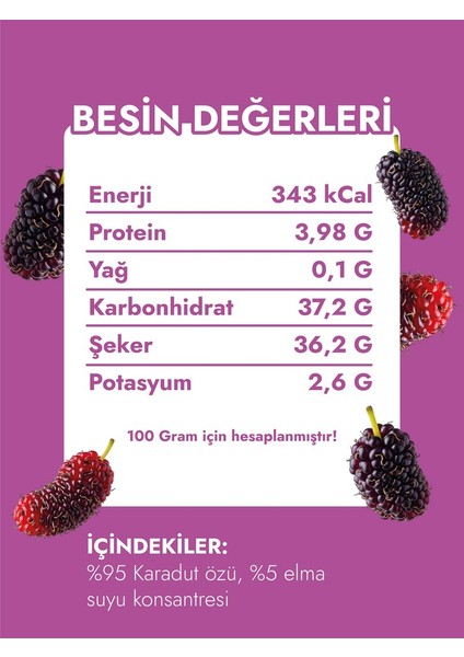 Doğal Katkısız Ve Organik Karadut Özü 700gr fiyatları