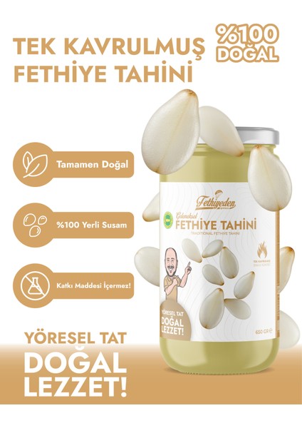 Doğal Katkısız Geleneksel Tek Kavrulmuş Fethiye Tahini 650 gr