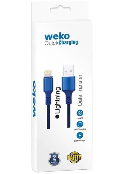 WK-22025 USB To Lightning Örgülü Siyah Telefon Şarj Kablosu modelleri