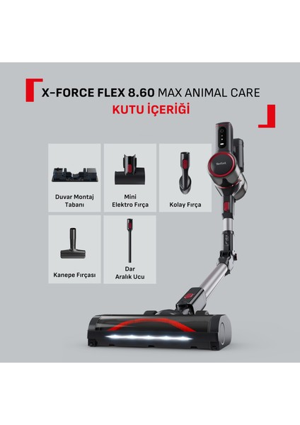 TY6T88TR X-Force Flex 8.60 Max Animal Care 45 Air Watt Kablosuz Dikey Süpürge