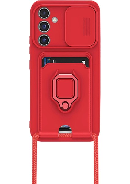 Samsung Galaxy A05S Kılıf Zuma Kartvizitli Yüzüklü Silikon - Kırmızı fiyatları