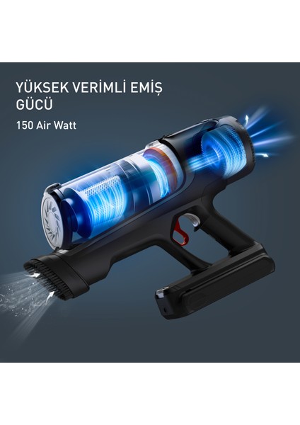 TY9AC X-force Flex 13.60 Allergy Aqua Aerospin Kablosuz Şarjlı Dikey Süpürge - 150 Air Watt