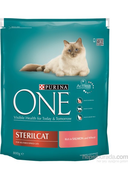 Steril Kısırlaştırılmış Kediler için Somonlu Kedi Maması 800 Gr indirimleri