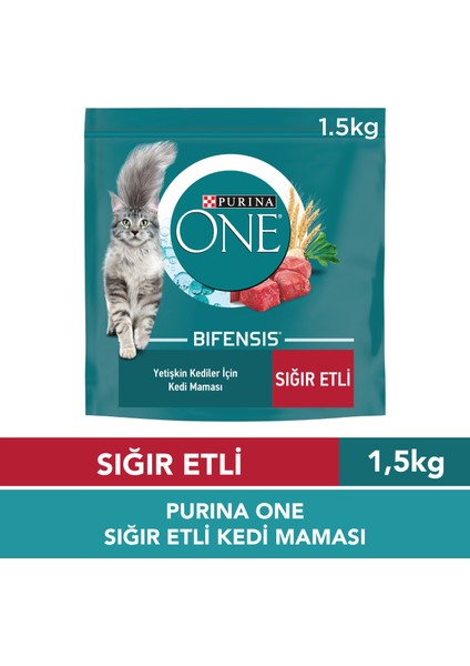 Bifensis Yetişkin Kediler Için Sığır Etli Kuru Mama 1.5 kg