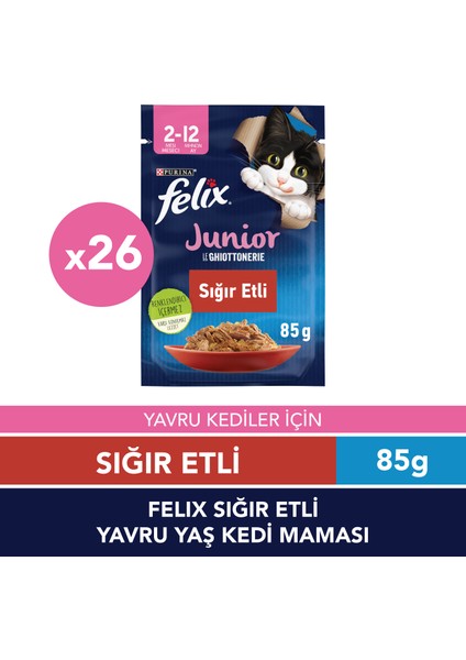Yavru Sığıretli Yaş Kedi Maması 26 Adet 85 gr