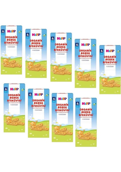 Organik Bebek Bisküvisi 180 gr 9 Adet