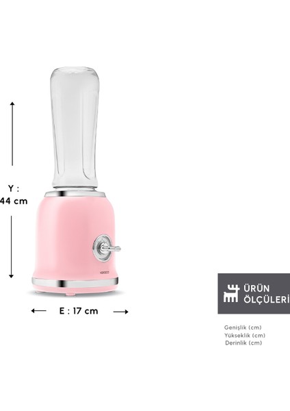 Retro Personal Kişisel Smoothie Blender Pink fiyatları