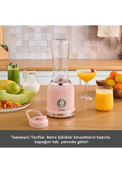 Retro Personal Kişisel Smoothie Blender Pink indirimleri