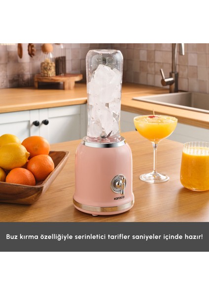 Retro Personal Kişisel Smoothie Blender Pink