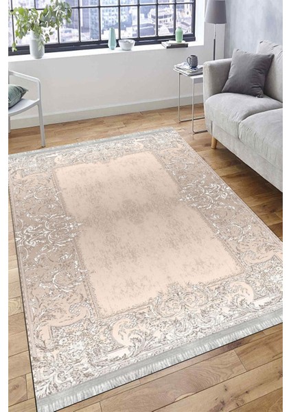 Makinede Yıkanabilir Kilim Kaymaz Tabanlı Halı Kolay Süpürülebilir Dot Tabanlı Salon Halısı 3077A