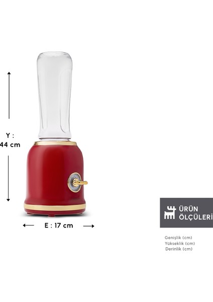 Retro Personal Kişisel Smoothie Blender Red fiyatları