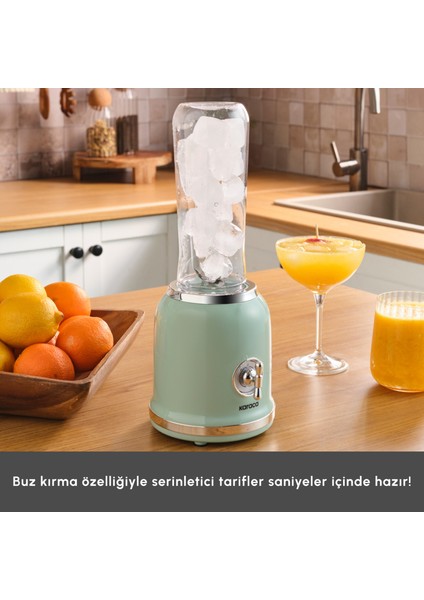 Retro Personal Kişisel Smoothie Blender Green