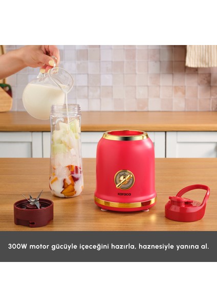 Retro Personal Kişisel Smoothie Blender Red fırsatları